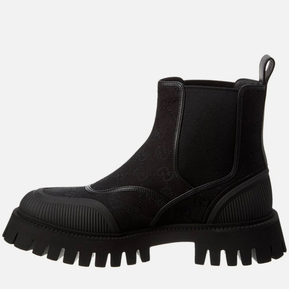 Gucci Black Monogram Ankle Boots - Picture 3 of 6